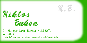 miklos buksa business card